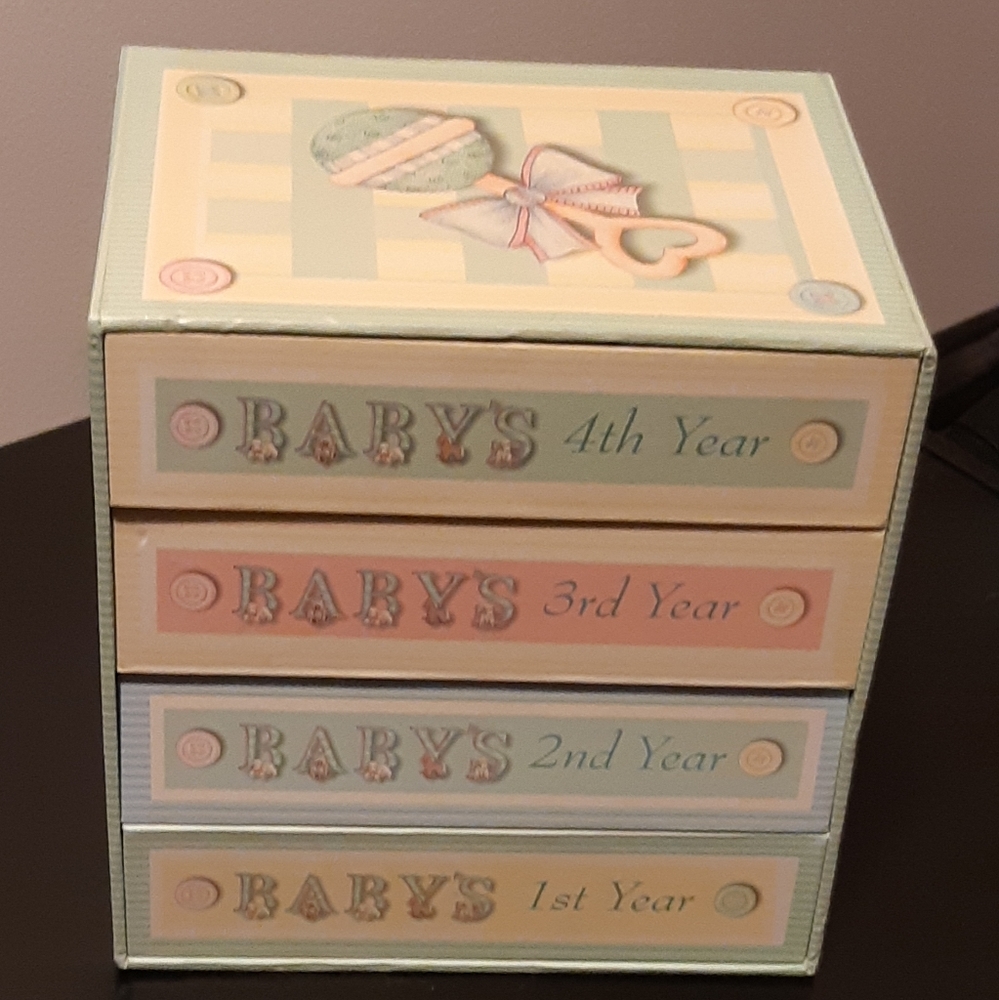 Babies first years photo album set.